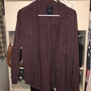 purple solid colored flannel only worn once